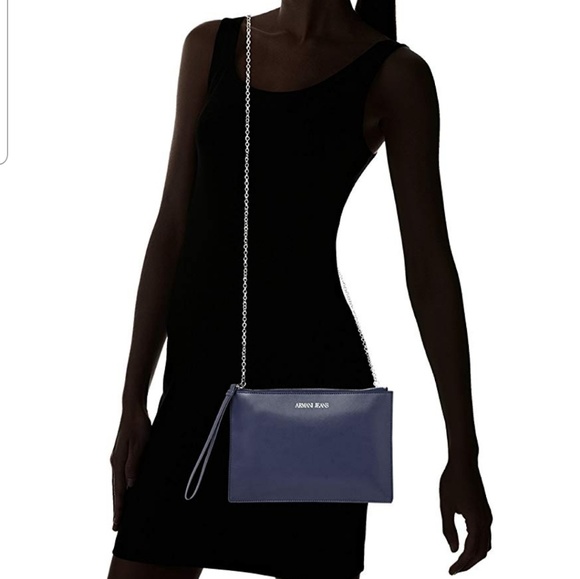 NWT Armani Jeans Bustina Flat Case Navy Blue - Picture 1 of 6